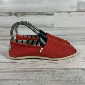 Toms Women's Slip On Red Canvas Alpargata Classic Shoes Slip‎ On Size 6.5